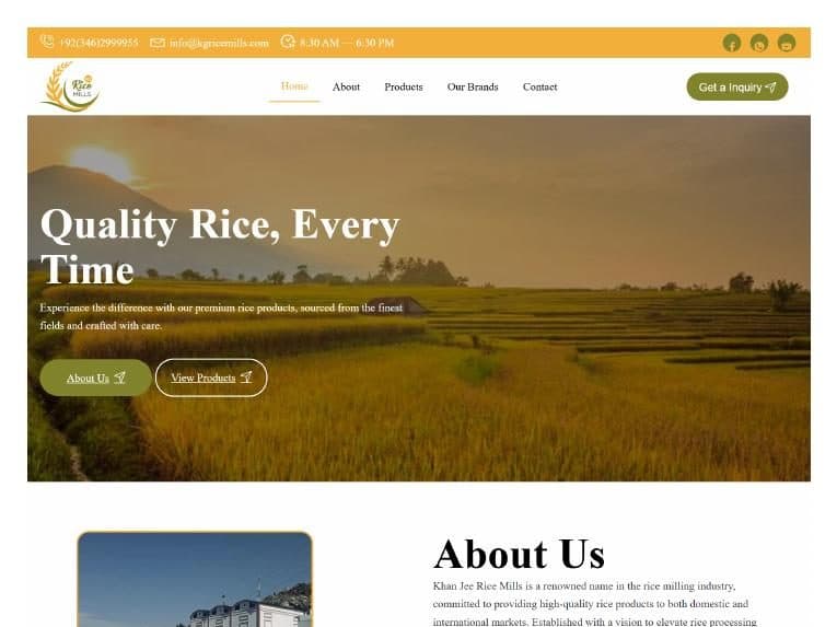 K&G Rice Mills: Agriculture & Export Company Site