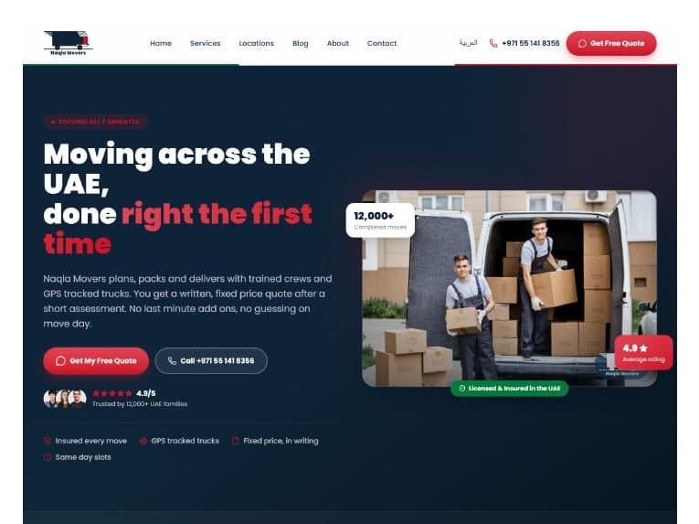 Naqla Movers: UAE-Wide Moving Platform